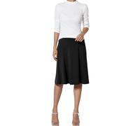 Mayoii Ladies Skirt, Women's Plain Elegant Pleated Skirt, High Waist Midi Skirt (FR/ES, Tour de Taille, 29, Taille Normale, Taille Normale, Black-M)