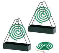 Mayoii Support de Bobine Anti-Moustique Support Spirale Anti Moustique 2 pièces Ensemble de Triangle en métal Portable pour Un Usage Domestique intérieur (Deux Verts)