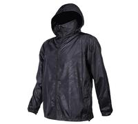 Mayoii - Veste légère imperméable pour homme et femme - Coupe-vent pliable - Veste de pluie et coupe-vent respirant pour la randonnée - Équipement de plein air pour femme, Noir-L, One Size