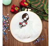 Mayor-Kit De Broderie Intérieure Pour Robe De Mariée,Bricolage,Artisanat,Passe-Temps,Couture Grossière,Point De Croix À La Main,Décoration D'intérieur - Type White Yarn Girl