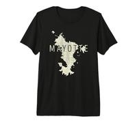 Mayotte Map Word Art - Souvenir de l'île française T-Shirt Haut de Gamme