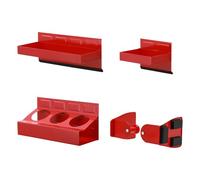 Mayouko Étagère magnétique pour boîte à outils, plateau et support, 4 pièces, boîte à outils magnétique, étagère latérale, atelier, support de bombe, plateau à outils, porte-mouchoirs, rouge