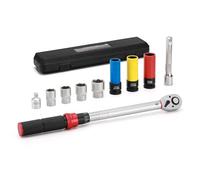 Mayouko Lot de 10 clés dynamométriques 1/2" pour roue de voiture 20-230 Nm avec extensions, douilles, adaptateur, double direction réglable, 72 dents, CR-V