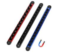 Mayouko Organiseur de douilles magnétique en aluminium, 3 supports de rail à douilles, 14 clips de 6,35 mm, 14 clips de 1,27 cm, 12 clips, rangement de 40 douilles (douilles non incluses)