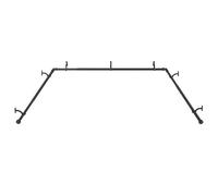 Mayrhyme Tringle à rideaux Black Bay Window avec embouts et supports en aluminium, tringle centrale réglable de 81,3 à 218,4 cm, tringles latérales de 81,3 à 147,3 cm, diamètre de 2,5 cm