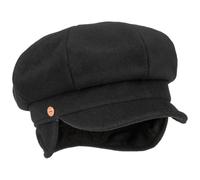Mayser Casquette Gavroche Camilla Oreillettes Femme - Made in The EU Type Laine pour l'hiver avec Visiere, Oreillettes, Doublure, Doublure Hiver Automne-Hiver - M (56-57 cm) Noir