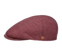 Mayser Casquette en Lin Sidney Stripes Homme - Made in The EU Gavroche avec Visiere, Doublure, Doublure Printemps-ete Ete - 55 cm Rouge