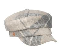 Mayser Casquette Marin Debby Check Femme - Made in The EU pour de Baker Boy avec Visiere, Doublure Hiver Automne-Hiver - L (59-60 cm) Beige Clair