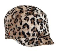 Mayser Casquette pour Femme Fijara Leo - Made in The EU Type Gavroche avec Visiere, Doublure Hiver Automne-Hiver - L (59-60 cm) Beige