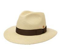 Mayser Chapeau Brown Menton Panama Homme - Made in The EU Protection UV de Soleil avec Ruban Gros Grain Printemps-ete Ete - 59 cm Nature