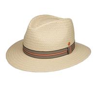 Mayser Chapeau en Paille Mathis Striped Band Chapeau de Soleil Chapeau de Plage (57 cm - Nature)
