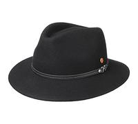 Mayser Chapeau Mathis Trekking Femme/Homme - Made in The EU de Feutre en Laine pour l'hiver avec Bandeau Cuir Printemps-ete Printemps Ete Automne Hiver - 61 cm Noir