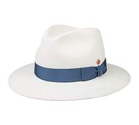 Mayser Chapeau Menton Paille Panama Femme/Homme - Made in The EU Protection UV de Soleil avec Ruban Gros Grain Ete Printemps-ete - 59 cm Blanc Creme