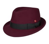 Mayser Chapeau Trilby Classique Chapeau de Feutre Chapeau pour Homme (59 cm - Bordeaux)