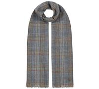 Mayser Echarpe Emil Zechbauer Femme/Homme - Made in the EU echarpe a carreaux franges Hiver automne-hiver - taille unique bleu