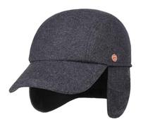 Mayser Tino Sympatex Casquette de baseball, 5 panneaux, mélange de laine, cache-oreilles, pour homme, pour l'hiver, fabriquée en UE, bleu pigeon, 58