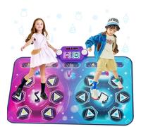 maysida Tapis de Danse Rechargeable Double Joueur, Taille Extra-Large (150 * 96 cm), Musique, Mode Défi, Mode Piano, Lumières LED, Cadeau Noël Anniversaire Enfants Filles Garçons 3-12 Ans