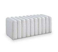 MAYSON - Banquette matelassée effet peau de mouton blanc