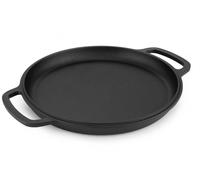 MAYSTERNYA Poêle à griller en fonte - ø 26 x 6 cm - Accessoires BBQ - Cuisine d'extérieur - Cuisson - Moule à four - Cadeau BBQ - Noir mat