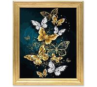 Maysurban Kits de Broderie au Point de Croix Ensemble Comprenant des Fils de Couleur Dessin Cross Stitch Kits JZCS04 Royaume des papillons 35x50cm