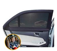 Maysurban Pare-Soleil Voiture Bébé 2 Pièces Voiture Pare Soleil Fenêtres de Voiture Soleil Bloquer Les Rayons UV Protégez Votre Enfant et Animaux Noir