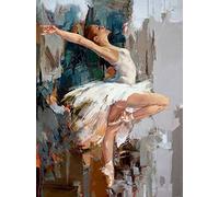 Maysurban Peinture par Numero Adulte DIY Peinture à l'huile Numéros Toile Paint by Numbers Peindre par Nombre Kits sans Cadre 40x50cm,danser au rythme