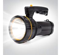 MAYTHANK Lampe Torche LED Haute Puissance Professionnelle USB C Rechargeable à Batterie 10000mAh, Grande Puissance de Torche 10000 lumens, Longue Distance 800 mètres, avec Poignée/Sangle, Portable