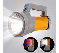 MAYTHANK Lampe Torche LED Super Lumineuse Portable avec Lanterne - Rechargeable par USB - Batterie de Grande Capacité 10000 mAh - Projecteur Puissant et Robuste