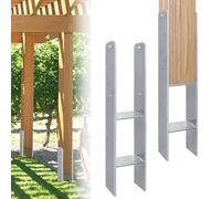 MAYTIIMO Lot de 2 supports de poteau en H de 91 mm - Ancrage en H stable - Ancrage au sol en H - Poteaux en bois carré - Pour abri de voiture, clôture, toiture - Hauteur totale : 600 mm - Épaisseur du