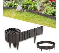 MAYTIIMO Lot de 4 bordures de pelouse en plastique PP - Bordure de jardin résistante à la corrosion - Aspect bois - Idéal pour diviser la cour et le potager - Marron - 2,3 m