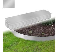MAYTIIMO Lot de 5 bordures de pelouse en métal galvanisé - 100 x 15 cm - Longueur : 5 m - Hauteur : 15 cm - Argenté