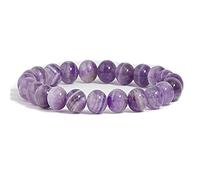Mayting Bracelet Améthyste Naturelle, Bracelet Perle 8mm, Bracelet en Cristal de Pierres PréCieuses Hommes Femmes Bande de Poignet Extensible