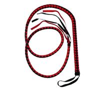 Mayting Fouet de Taureau en Faux Cuir, Fouet de Costume de Femme Féline, Fouet de Cow-Boy Occidental, Performance Halloween Cosplay pour Indiana (Noir + Rouge)