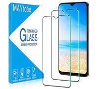 MAYtobe Lot de 2 films de protection d'écran en verre trempé pour Samsung Galaxy A50, A20, compatible avec les coques, dureté 9H, sans bulles, anti-rayures, 0,33 mm ultra transparent