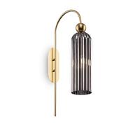 MAYTONI Applique Murale Moderne, Série Antic, Couleur Doré, Métal, Abat-Jour Gris Verre, Plafonniers en Verre Coulé, pour Salon, Chambre