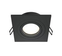MAYTONI ATOM spot encastrable carré - Downlight GU10 - plafonnier encastré plat en aluminium - compatible LED, orientable - spot encastrable plafond pour cuisine, couloir, salon - noir - encastré