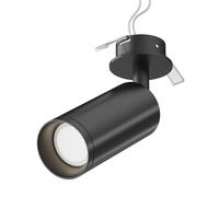 MAYTONI DECORATIVE LIGHTING Spot de plafond en aluminium Focus, noir, downlight, orientable, 1 flamme, excl. 1