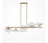 MAYTONI Lampe à suspension style Miracle Ampoule moderne G9 28 watts Laiton Métal Verre transparent K CRI pour salon, bureau, cuisine, café