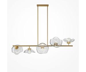 MAYTONI Lampe à suspension style Miracle Ampoule moderne G9 28 watts Laiton Métal Verre transparent K CRI pour salon, bureau, cuisine, café