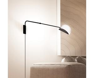 Maytoni Mollis Applique murale ajustable à 1 source lumineuse, G9, MOD126WL-01B1,