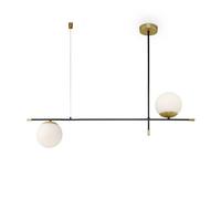 MAYTONI NOSTALGIA applique murale intérieure - lampe murale 2 flammes - lampe décorative E14 - luminaire en métal et verre - applique murale salon, chambre, couloir - Noir, Or