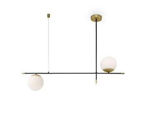 MAYTONI NOSTALGIA applique murale intérieure - lampe murale 2 flammes - lampe décorative E14 - luminaire en métal et verre - applique murale salon, chambre, couloir - Noir, Or