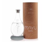 MAYU Carafe à eau structurée tourbillon - Technologie innovante Vortex soufflée à la main - Filtre à osmose inverse - Distributeur d'eau d'aération - 1,5 litre | 1,5 l | Carafe en verre de salle à