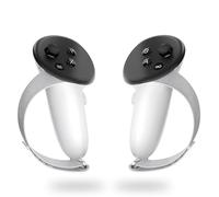 Mayue Poignées de manette pour Meta/Oculus Quest 3, coque avec texture antidérapante et sangles souples réglables, compatible avec la batterie officielle de la station de chargement
