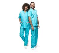 Mazalat, Ensemble Uniforme médical Unisexe avec Tunique et Pantalon, Turquoise, S