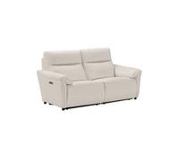 MAZARO - Canapé 3 Places Relax Electrique Cuir Blanc - Altobuy Blanc G