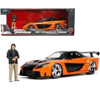 Jada Toys Voiture miniature de collection Mazda RX-7 1997 1/24 avec figurine de Han Orange/Noir