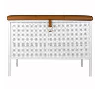 Maze Banc de rangement Frank Blanc-cognac