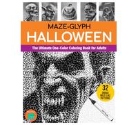 Maze-glyph Halloween: The Ultimate One-Color Coloring Book for Adults