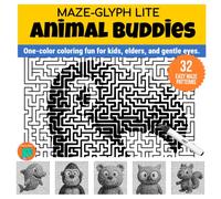 Maze-glyph Lite: Animal Buddies: One-color coloring fun for kids, elders, and gentle eyes.